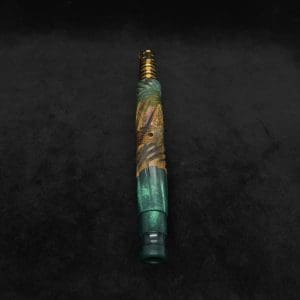 This image portrays Vertex XL Burl Hybrid Dynavap Stem + Book-Matched M.P. - NEW! ☘ by Dovetail Woodwork.