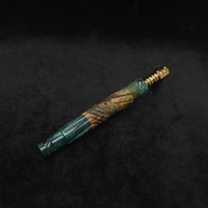 This image portrays Vertex XL Burl Hybrid Dynavap Stem + Book-Matched M.P. - NEW! ☘ by Dovetail Woodwork.