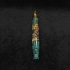 This image portrays Vertex XL Burl Hybrid Dynavap Stem + Book-Matched M.P. - NEW! ☘ by Dovetail Woodwork.