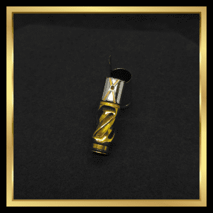 This image portrays Titanium Tip: HELIX-Two-Tone Gold/Titanium-Anodized by Dovetail Woodwork.