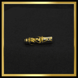 This image portrays Titanium Tip: HELIX-Two-Tone Gold/Titanium-Anodized by Dovetail Woodwork.