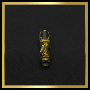 This image portrays Titanium Tip: HELIX-Two-Tone Gold/Titanium-Anodized by Dovetail Woodwork.