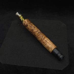 This image portrays Vertex XL Burl Dynavap Stem + Matched Ebony M.P. - NEW! ☘ by Dovetail Woodwork.