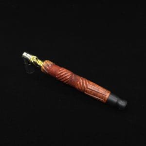 This image portrays Vertex XL Burl Dynavap Stem + Matched Ebony M.P. - NEW! ☘ by Dovetail Woodwork.