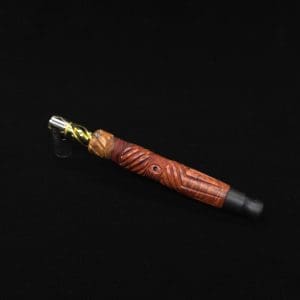 This image portrays Vertex XL Burl Dynavap Stem + Matched Ebony M.P. - NEW! ☘ by Dovetail Woodwork.