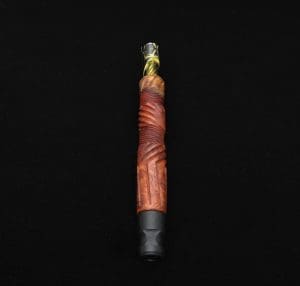 This image portrays Vertex XL Burl Dynavap Stem + Matched Ebony M.P. - NEW! ☘ by Dovetail Woodwork.