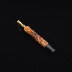 This image portrays Vertex (Standard) Burl Dynavap Stem + Matched Ebony M.P. - NEW! ☘ by Dovetail Woodwork.