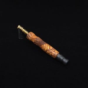 This image portrays Vertex (Standard) Burl Dynavap Stem + Matched Ebony M.P. - NEW! ☘ by Dovetail Woodwork.