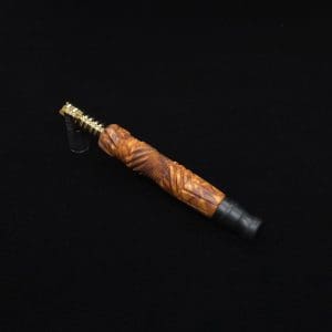This image portrays Vertex (Standard) Burl Dynavap Stem + Matched Ebony M.P. - NEW! ☘ by Dovetail Woodwork.