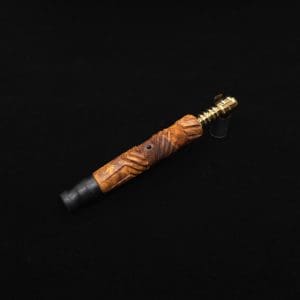 This image portrays Vertex (Standard) Burl Dynavap Stem + Matched Ebony M.P. - NEW! ☘ by Dovetail Woodwork.