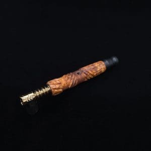 This image portrays Vertex (Standard) Burl Dynavap Stem + Matched Ebony M.P. - NEW! ☘ by Dovetail Woodwork.