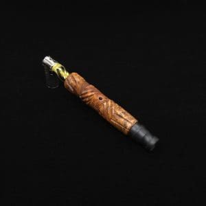 This image portrays Vertex (Standard) Burl Dynavap Stem + Matched Ebony M.P. - NEW! ☘ by Dovetail Woodwork.