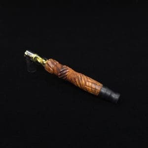This image portrays Vertex (Standard) Burl Dynavap Stem + Matched Ebony M.P. - NEW! ☘ by Dovetail Woodwork.