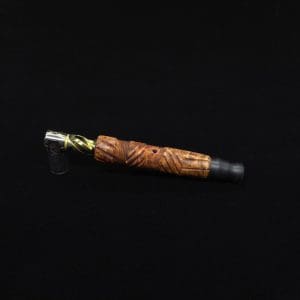 This image portrays Vertex (Standard) Burl Dynavap Stem + Matched Ebony M.P. - NEW! ☘ by Dovetail Woodwork.