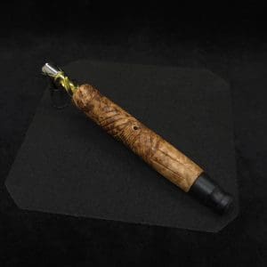 This image portrays Vertex XL Burl Dynavap Stem + Matched Ebony M.P. - NEW! ☘ by Dovetail Woodwork.