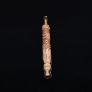This image portrays Vertex XL Pale Moon Ebony Dynavap Stem + Book-Matched Barrel M.P. - NEW! ☘ by Dovetail Woodwork.