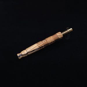 This image portrays Vertex XL Pale Moon Ebony Dynavap Stem + Book-Matched Barrel M.P. - NEW! ☘ by Dovetail Woodwork.