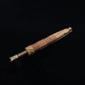 This image portrays Vertex XL Pale Moon Ebony Dynavap Stem + Book-Matched Barrel M.P. - NEW! ☘ by Dovetail Woodwork.