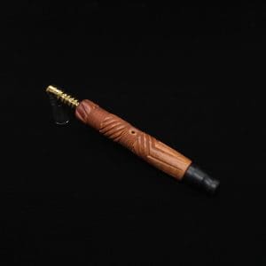This image portrays Vertex XL Pink Ivory Burl Dynavap Stem + (2) Barrel Mouthpieces - NEW! ☘ by Dovetail Woodwork.
