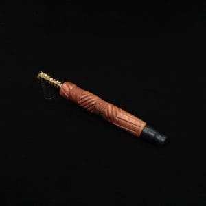 This image portrays Vertex XL Pink Ivory Burl Dynavap Stem + (2) Barrel Mouthpieces - NEW! ☘ by Dovetail Woodwork.