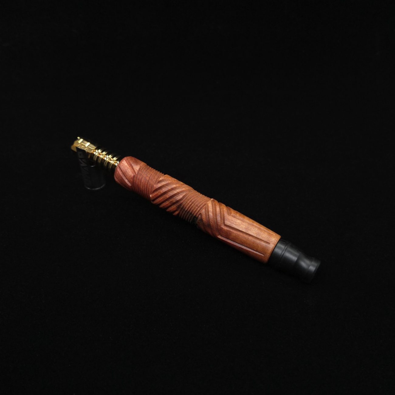 This image portrays Vertex XL Pink Ivory Burl Dynavap Stem + (2) Barrel Mouthpieces - NEW! ☘ by Dovetail Woodwork.
