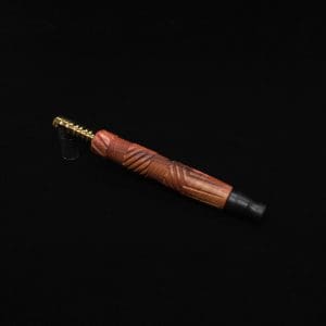 This image portrays Vertex XL Pink Ivory Burl Dynavap Stem + (2) Barrel Mouthpieces - NEW! ☘ by Dovetail Woodwork.
