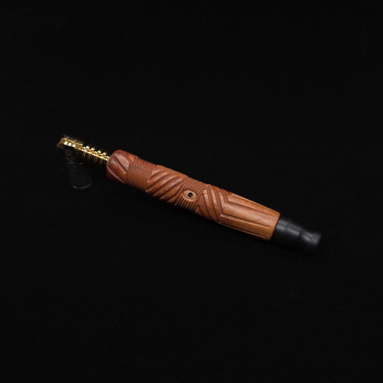 This image portrays Vertex XL Pink Ivory Burl Dynavap Stem + (2) Barrel Mouthpieces - NEW! ☘ by Dovetail Woodwork.