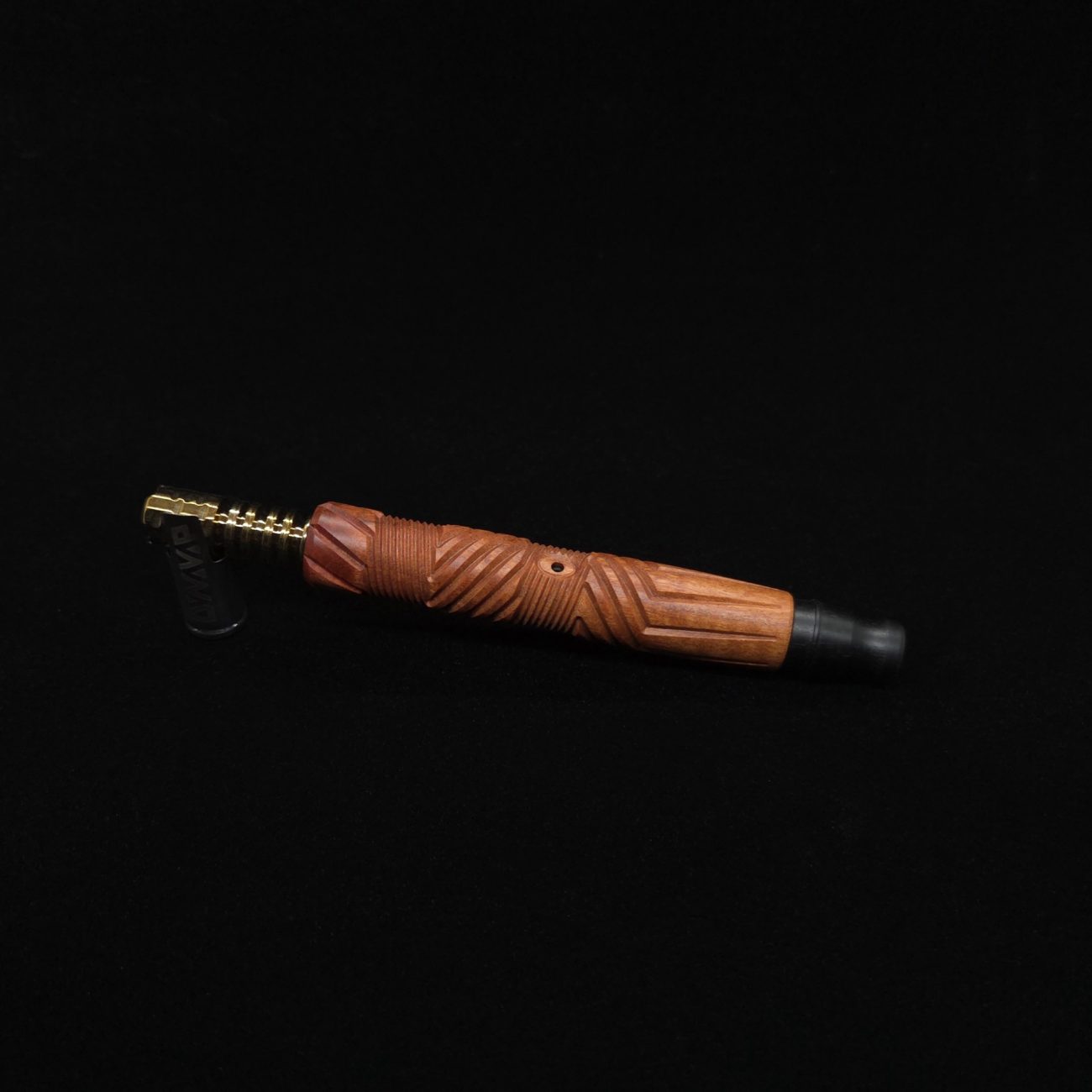 This image portrays Vertex XL Pink Ivory Burl Dynavap Stem + (2) Barrel Mouthpieces - NEW! ☘ by Dovetail Woodwork.