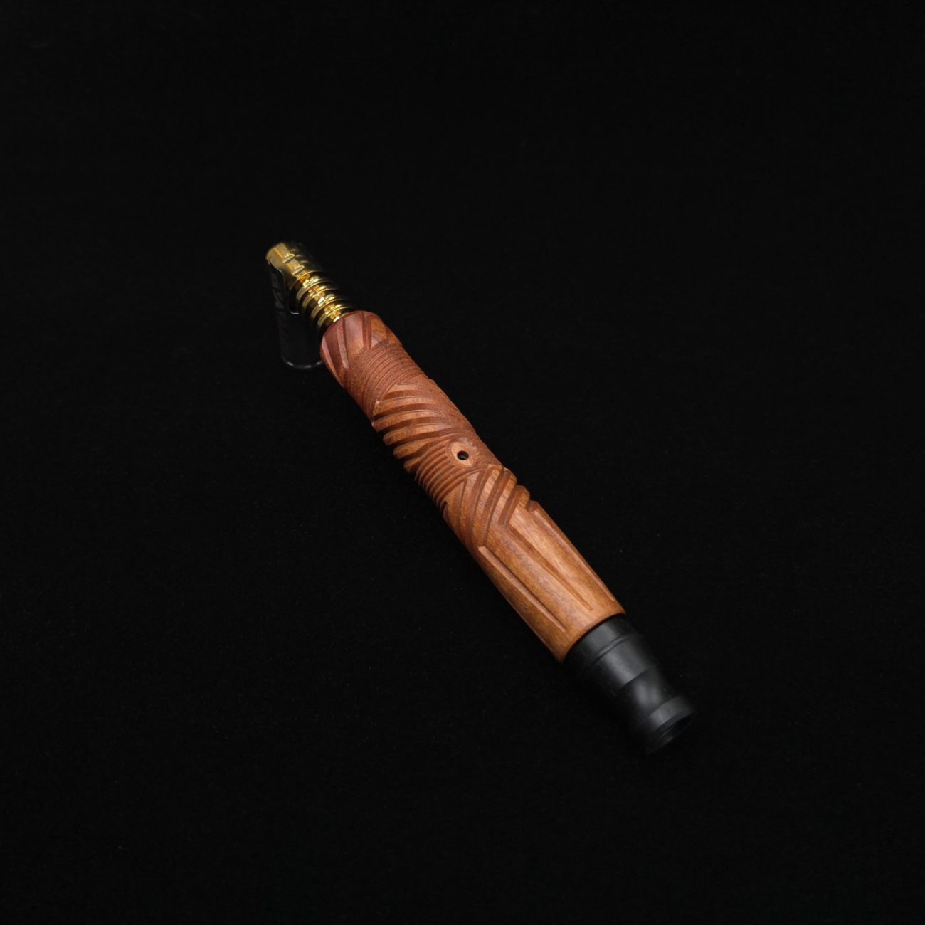 This image portrays Vertex XL Pink Ivory Burl Dynavap Stem + (2) Barrel Mouthpieces - NEW! ☘ by Dovetail Woodwork.
