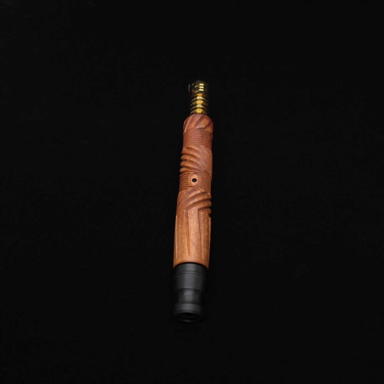 This image portrays Vertex XL Pink Ivory Burl Dynavap Stem + (2) Barrel Mouthpieces - NEW! ☘ by Dovetail Woodwork.