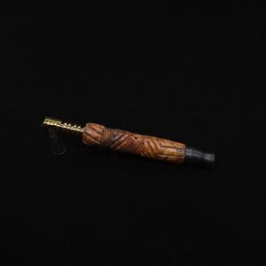 This image portrays Vertex (Standard) Burl Dynavap Stem + Matched Ebony M.P. - NEW! ☘ by Dovetail Woodwork.