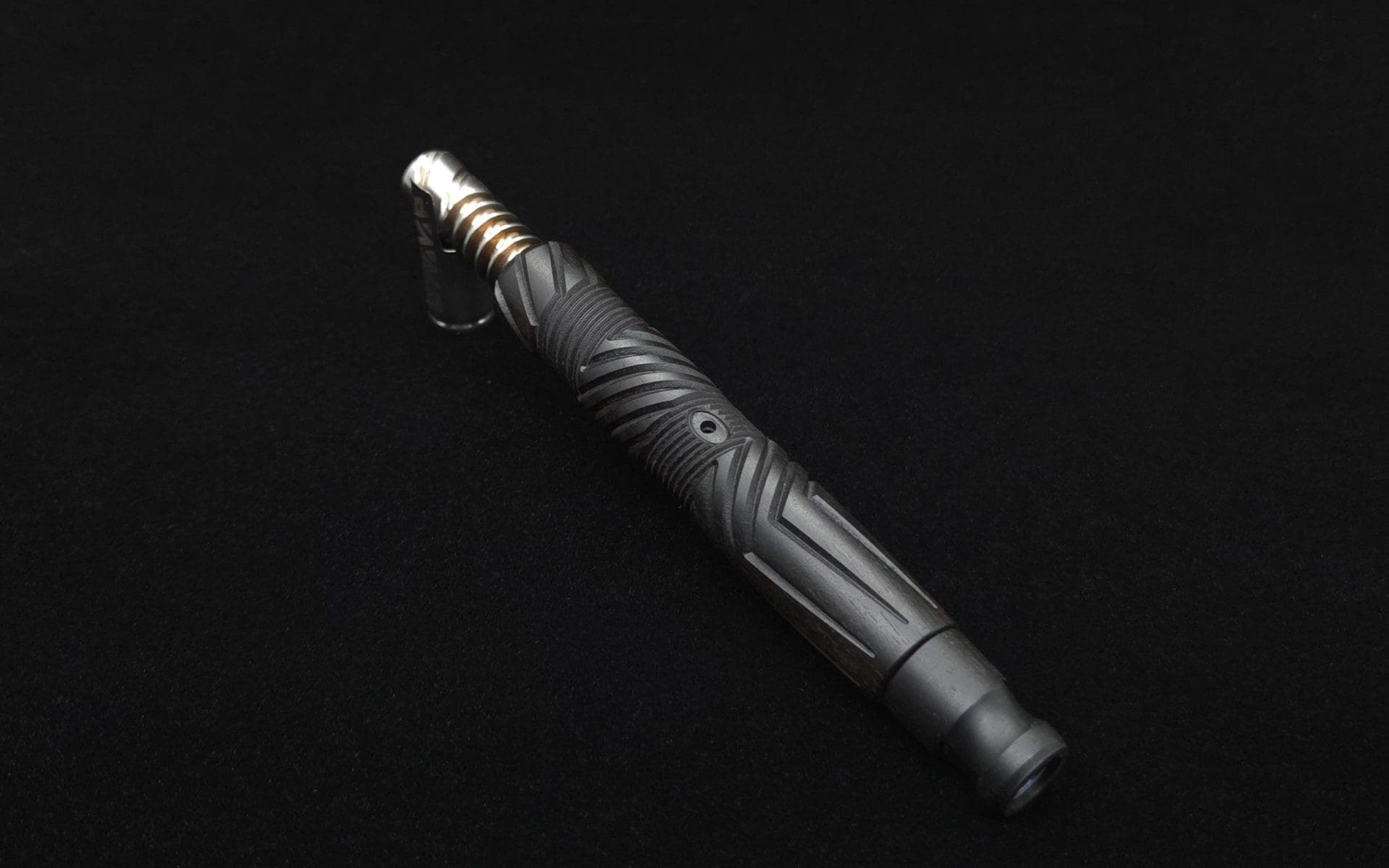 This image portrays Vertex XL Black Ebony Dynavap Stem + (2) Mouthpieces - NEW! ☘ by Dovetail Woodwork.