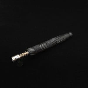 This image portrays Vertex XL Black Ebony Dynavap Stem + (2) Mouthpieces - NEW! ☘ by Dovetail Woodwork.