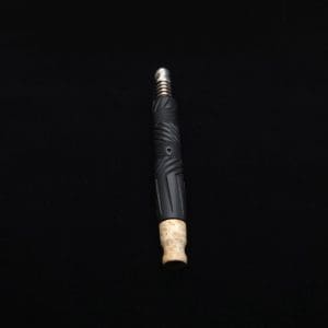 This image portrays Vertex XL Black Ebony Dynavap Stem + (2) Mouthpieces - NEW! ☘ by Dovetail Woodwork.