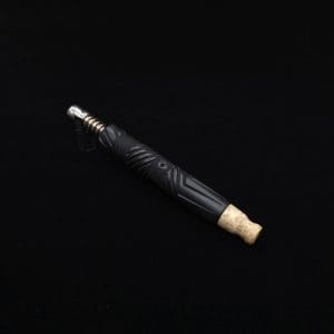 This image portrays Vertex XL Black Ebony Dynavap Stem + (2) Mouthpieces - NEW! ☘ by Dovetail Woodwork.