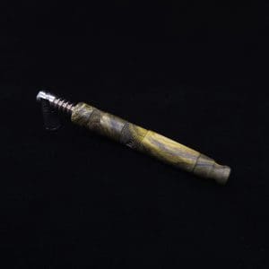 This image portrays High Class Vertex XL Burl Dynavap Stem + Book-Matched M.P. - NEW! ☘ by Dovetail Woodwork.
