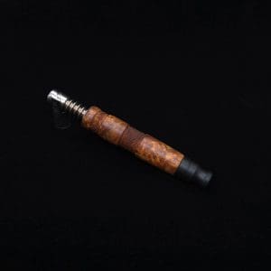 This image portrays High Class Vertex (Standard) Burl Dynavap Stem + Matched Ebony M.P. - NEW! ☘ by Dovetail Woodwork.