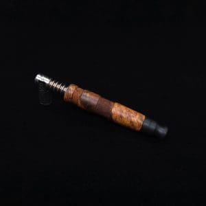 This image portrays High Class Vertex (Standard) Burl Dynavap Stem + Matched Ebony M.P. - NEW! ☘ by Dovetail Woodwork.