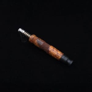 This image portrays High Class Vertex (Standard) Burl Dynavap Stem + Matched Ebony M.P. - NEW! ☘ by Dovetail Woodwork.