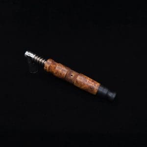 This image portrays High Class Vertex (Standard) Burl Dynavap Stem + Matched Ebony M.P. - NEW! ☘ by Dovetail Woodwork.