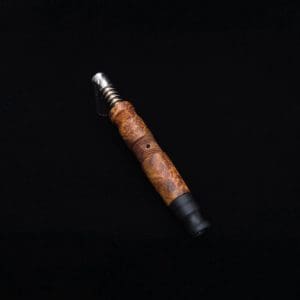 This image portrays High Class Vertex (Standard) Burl Dynavap Stem + Matched Ebony M.P. - NEW! ☘ by Dovetail Woodwork.