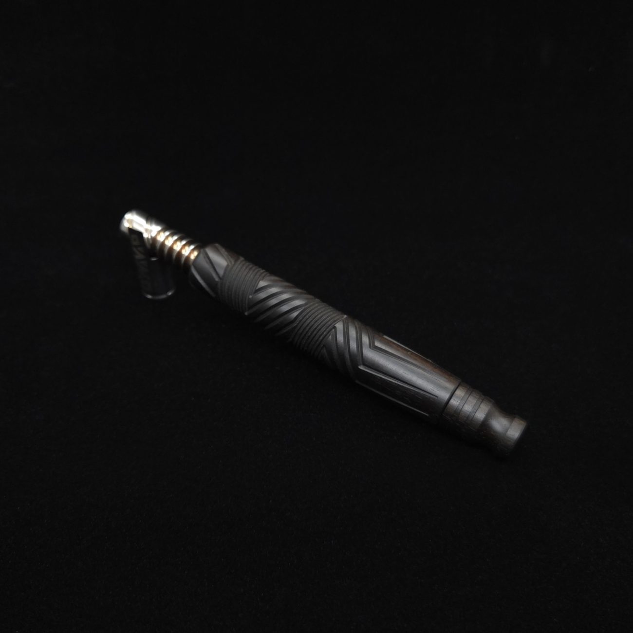 This image portrays Vertex XL Black Ebony Dynavap Stem + (2) Mouthpieces - NEW! ☘ by Dovetail Woodwork.