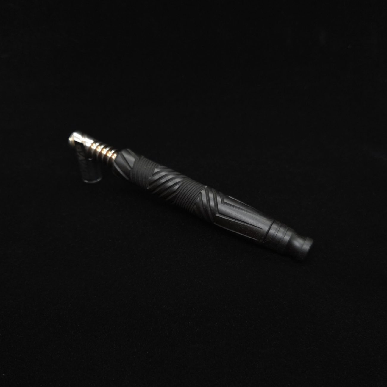 This image portrays Vertex XL Black Ebony Dynavap Stem + (2) Mouthpieces - NEW! ☘ by Dovetail Woodwork.