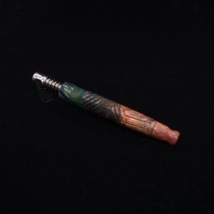 This image portrays Vertex XL Burl Hybrid Dynavap Stem + Book-Matched M.P. - NEW! 🎃 by Dovetail Woodwork.