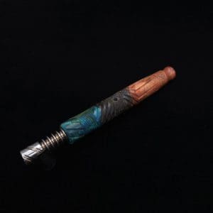 This image portrays Vertex XL Burl Hybrid Dynavap Stem + Book-Matched M.P. - NEW! 🎃 by Dovetail Woodwork.