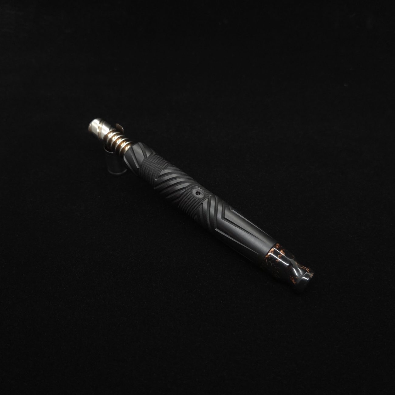 This image portrays Vertex XL Black Ebony Dynavap Stem + (2) Mouthpieces - NEW! ☘ by Dovetail Woodwork.