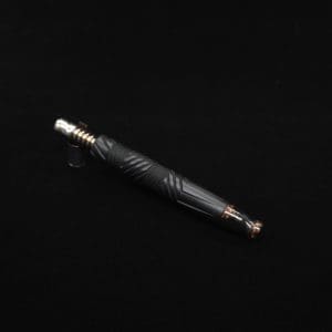 This image portrays Vertex XL Black Ebony Dynavap Stem + (2) Mouthpieces - NEW! ☘ by Dovetail Woodwork.