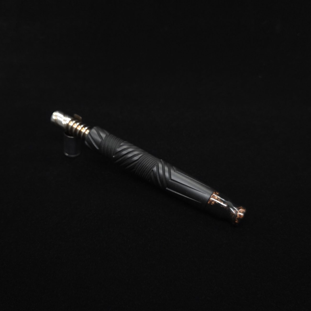 This image portrays Vertex XL Black Ebony Dynavap Stem + (2) Mouthpieces - NEW! ☘ by Dovetail Woodwork.