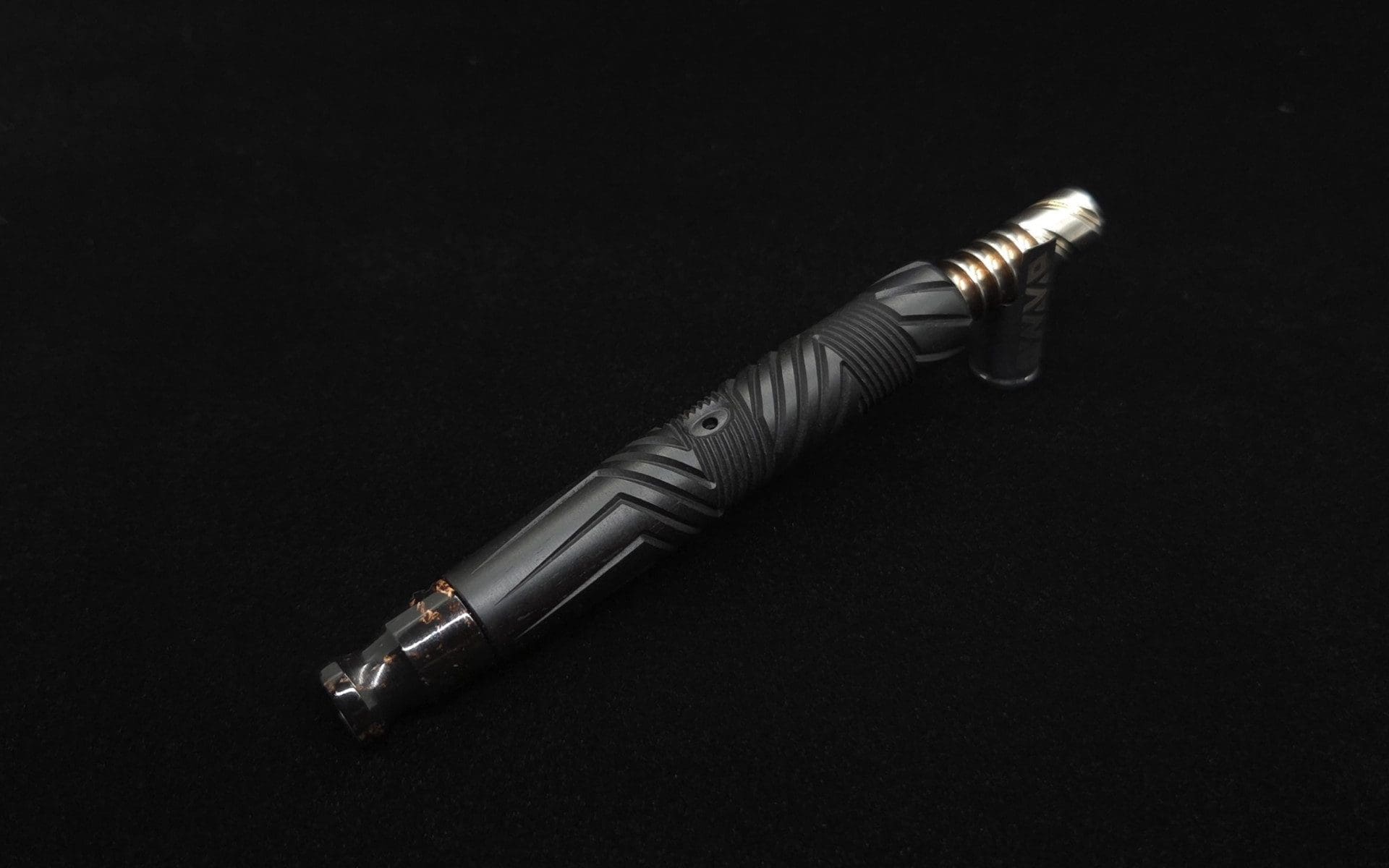 This image portrays Vertex XL Black Ebony Dynavap Stem + (2) Mouthpieces - NEW! ☘ by Dovetail Woodwork.