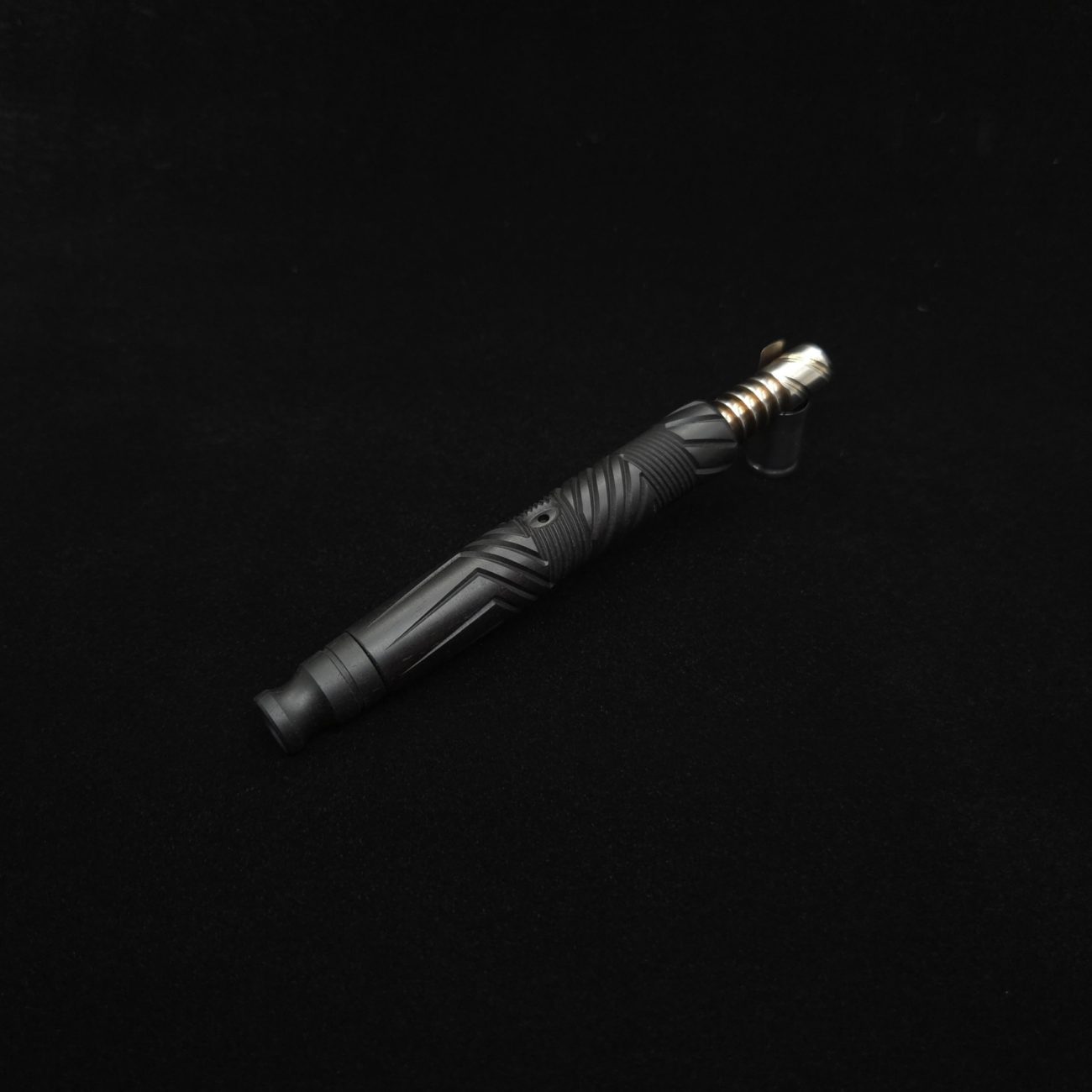 This image portrays Vertex XL Black Ebony Dynavap Stem + (2) Mouthpieces - NEW! ☘ by Dovetail Woodwork.